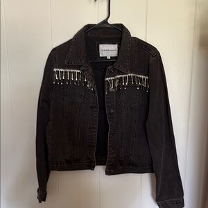 Black Denim Jacket with Accents